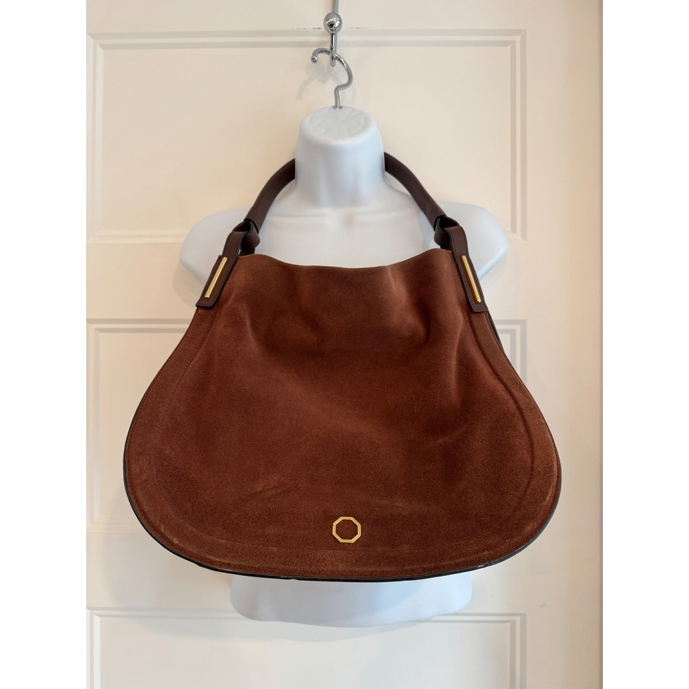 Louise‎ et Cie Brown Suede Hobo Bag Genuine Leather Vintage Brandy LO-VIE-HO